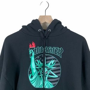 thrasher hoodie statue of liberty